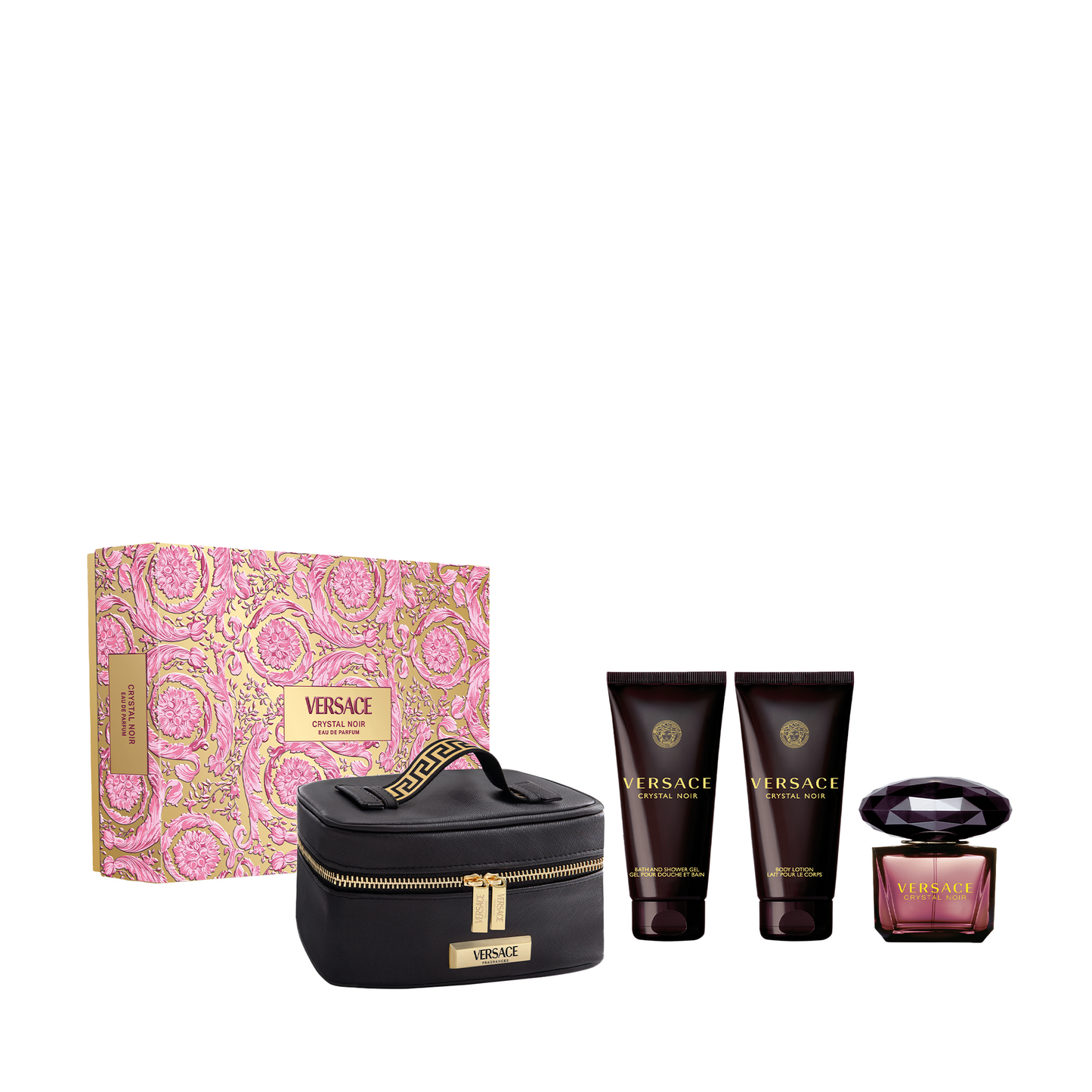 Versace Crystal Noir Eau de Toilette 3-Piece Gift Set with Cosmetics Travel Case