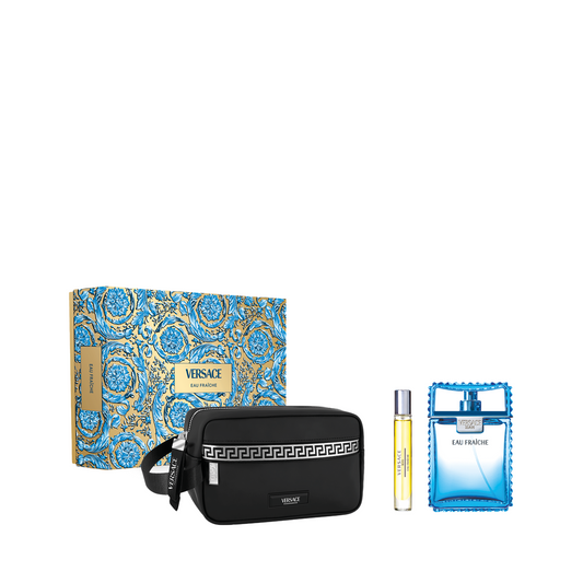 Versace Man Eau Fraiche 3-Piece Set with Men’s Dopp Bag