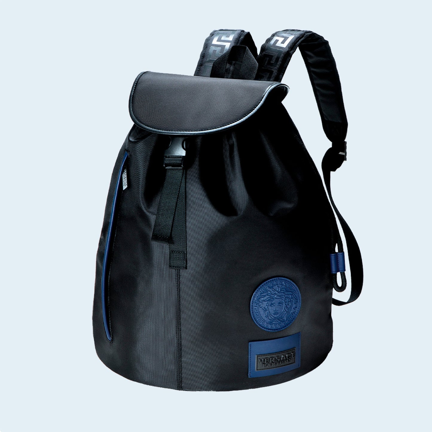 VERSACE Men's Black Backpack on a white background